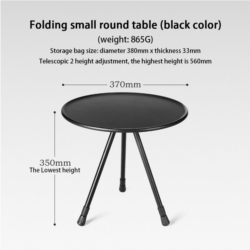 Folding Round Table Outdoor Portable Ultra-Light Liftable Aluminum Alloy Dining Table for Camping