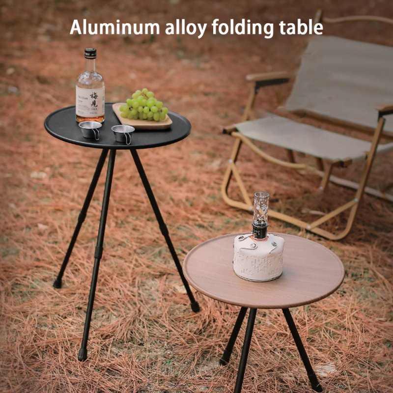 Folding Round Table Outdoor Portable Ultra-Light Liftable Aluminum Alloy Dining Table for Camping