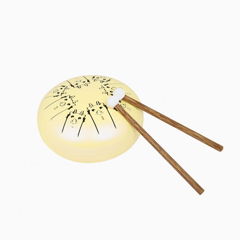 Steel Tongue Drum 8 Notes 5 Inches Handpan Drums Percussion Instrument With Gig Bag Music Book Mallets 