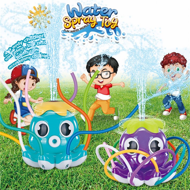 Water Spray Outdoor Toy Cute Cartoon Octopus Sprinkler Bath Toy For Summer Water Party 