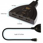 for 3-Port HDMI Splitter Switcher with Pigtail Cable Supports 4K 2K 1080P 3D Player DVD HDTV 3-in 1-out Port Hub