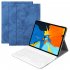 for Apple iPad Pro 11 Inch Wireless Bluetooth Smart Sleep Keyboard Protective Case Blue leather case   white keyboard