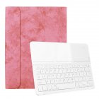 for Apple iPad Pro 11 Inch Magnetic Wireless Bluetooth Smart Sleep Keyboard Protective Case Pink leather case + white glass keyboard