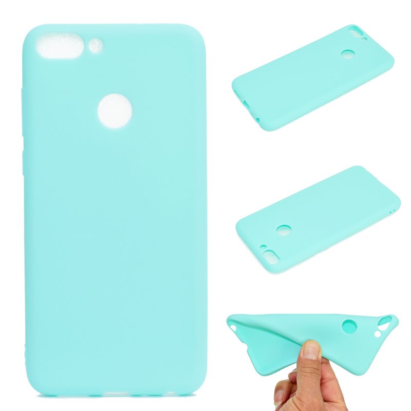 for HUAWEI Honor 9 lite Cute Candy Color Matte TPU Anti-scratch Non-slip Protective Cover Back Case Light blue
