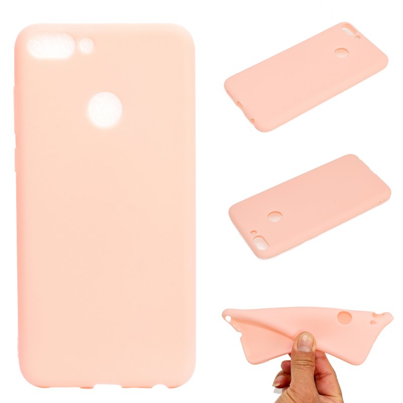 for HUAWEI Honor 9 lite Cute Candy Color Matte TPU Anti-scratch Non-slip Protective Cover Back Case Light pink