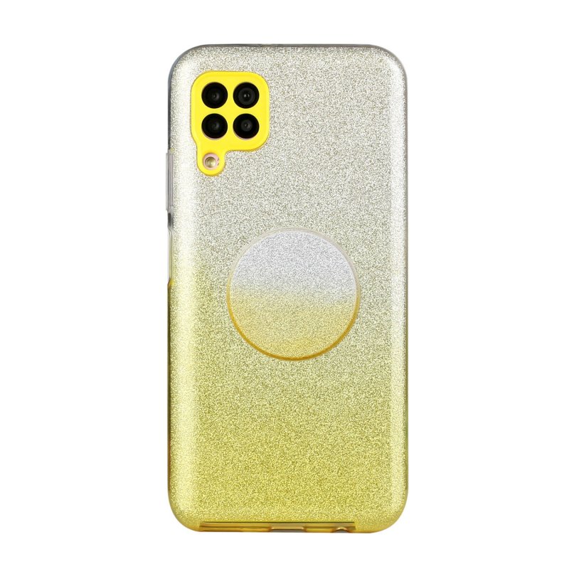 for HUAWEI P20 LITE/P30 LITE/P40 LITE/Nova6SE/Nova 7i Phone Case Gradient Color Glitter Powder Phone Cover with Airbag Bracket yellow
