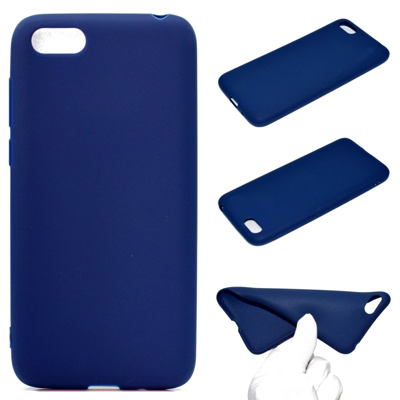 for HUAWEI Y5 2018 Cute Candy Color Matte TPU Anti-scratch Non-slip Protective Cover Back Case Navy