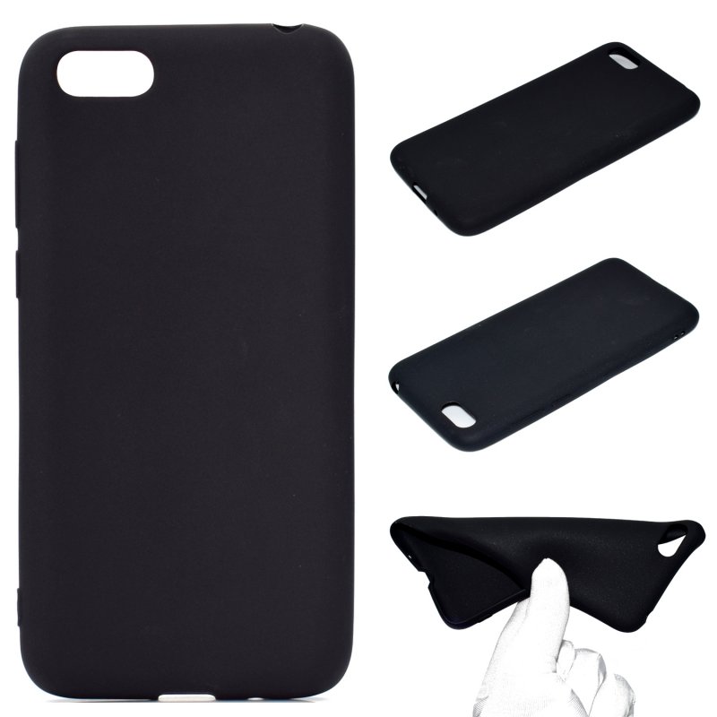 for HUAWEI Y5 2018 Cute Candy Color Matte TPU Anti-scratch Non-slip Protective Cover Back Case black