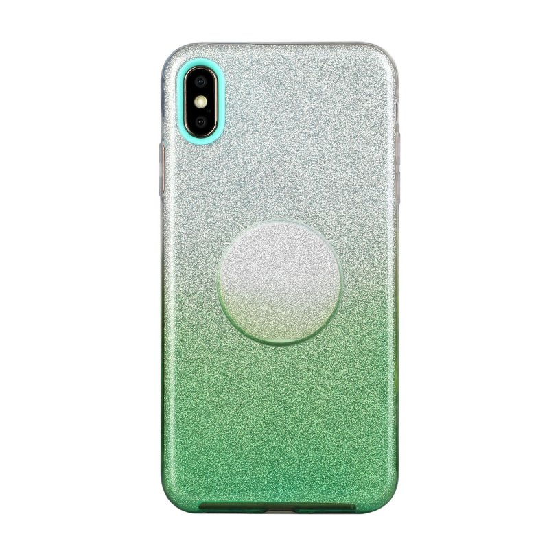 for HUAWEI Y5 2019/HONOR 8S/Y5/PSmart/honor 10 LITE Phone Case Gradient Color Glitter Powder Phone Cover with Airbag Bracket green