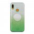for HUAWEI Y5 2019 HONOR 8S Y5 PSmart honor 10 LITE Phone Case Gradient Color Glitter Powder Phone Cover with Airbag Bracket green