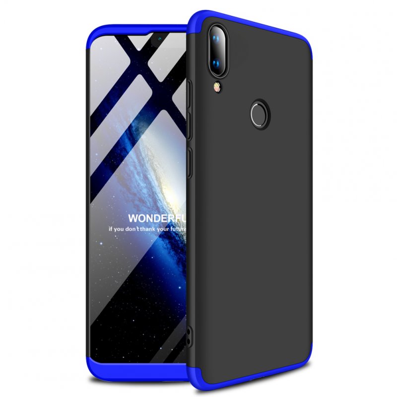 for HUAWEI Y9 2019 Ultra Slim PC Back Cover Non-slip Shockproof 360 Degree Full Protective Case Blue black blue_HUAWEI Y9 2019