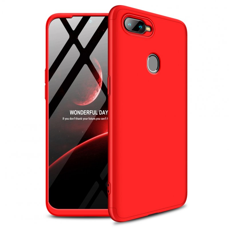 for Oppo A7 Ultra Slim PC Back Cover Non-slip Shockproof 360 Degree Full Protective Case red_Oppo A7