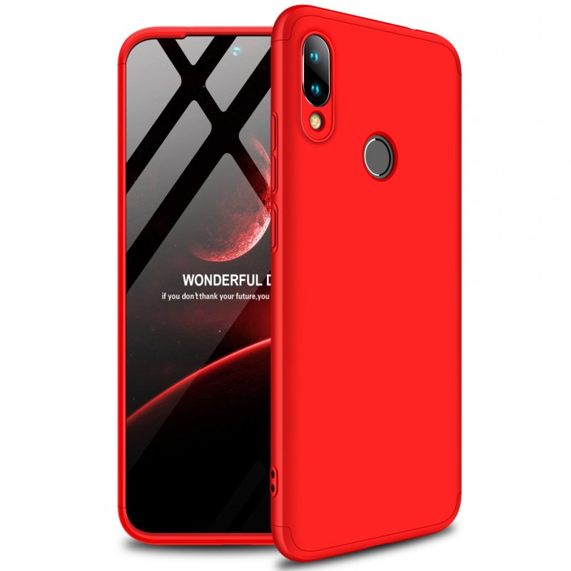 for Redmi NOTE 7 Ultra Slim PC Back Cover Non-slip Shockproof 360 Degree Full Protective Case red_Redmi NOTE 7