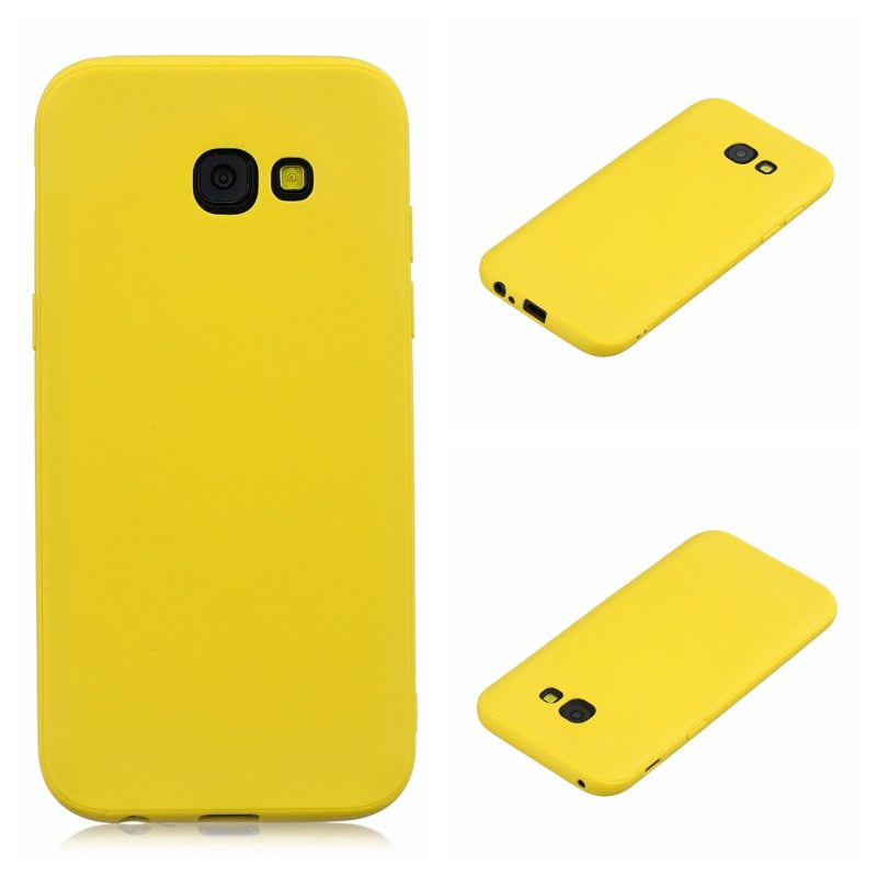 for Samsung A5 2017 Cute Candy Color Matte TPU Anti-scratch Non-slip Protective Cover Back Case yellow