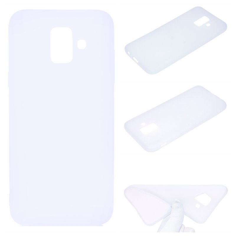 for Samsung A6 2018 Lovely Candy Color Matte TPU Anti-scratch Non-slip Protective Cover Back Case white