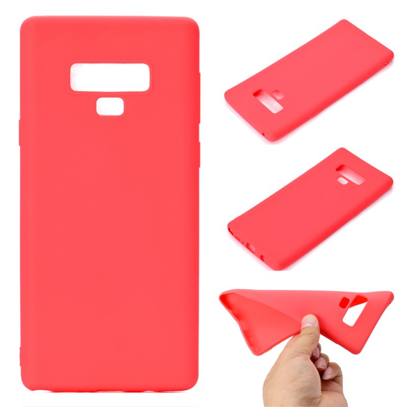 for Samsung NOTE 9 Cute Candy Color Matte TPU Anti-scratch Non-slip Protective Cover Back Case red