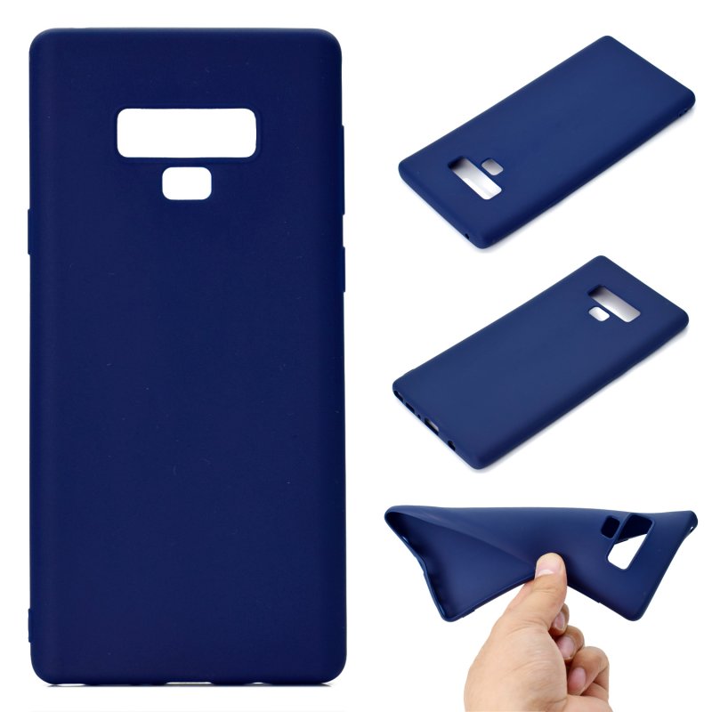 for Samsung NOTE 9 Cute Candy Color Matte TPU Anti-scratch Non-slip Protective Cover Back Case Navy