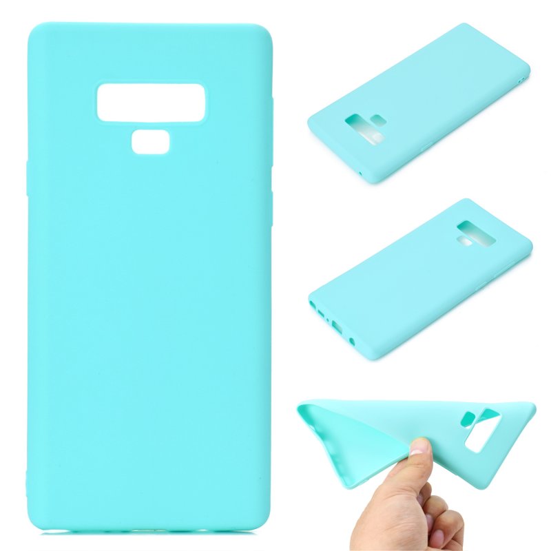 for Samsung NOTE 9 Cute Candy Color Matte TPU Anti-scratch Non-slip Protective Cover Back Case Light blue