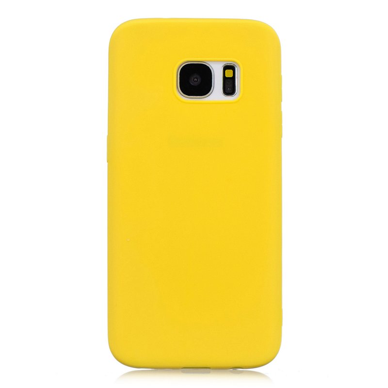 for Samsung S7 Cute Candy Color Matte TPU Anti-scratch Non-slip Protective Cover Back Case yellow