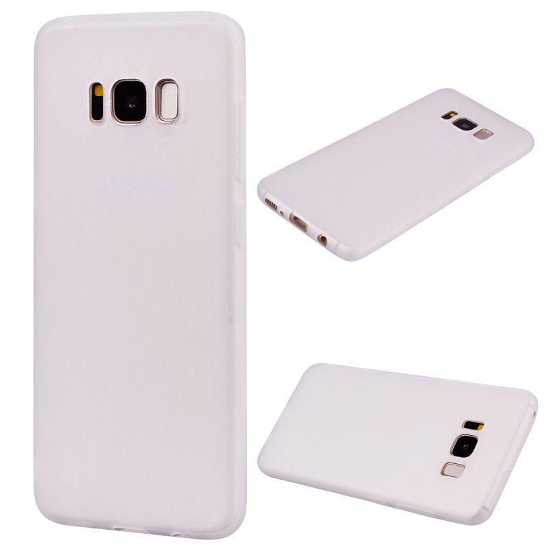 for Samsung S8 Lovely Candy Color Matte TPU Anti-scratch Non-slip Protective Cover Back Case white