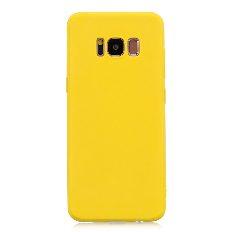 for Samsung S8 Lovely Candy Color Matte TPU Anti-scratch Non-slip Protective Cover Back Case yellow
