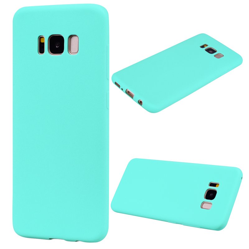 for Samsung S8 Lovely Candy Color Matte TPU Anti-scratch Non-slip Protective Cover Back Case Light blue