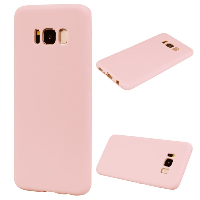 for Samsung S8 Lovely Candy Color Matte TPU Anti-scratch Non-slip Protective Cover Back Case Light pink