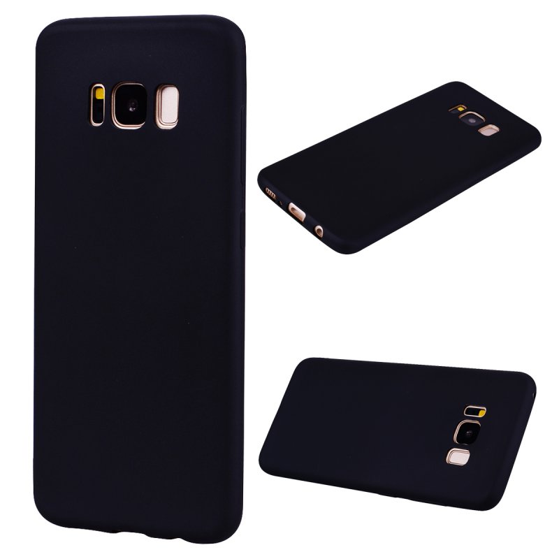 for Samsung S8 Lovely Candy Color Matte TPU Anti-scratch Non-slip Protective Cover Back Case black