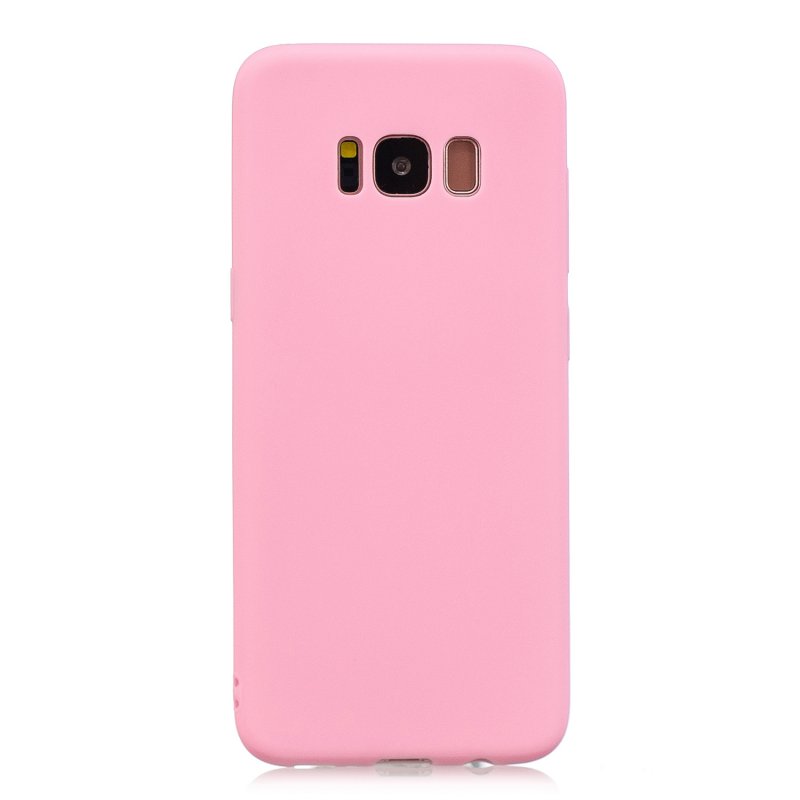 for Samsung S8 Lovely Candy Color Matte TPU Anti-scratch Non-slip Protective Cover Back Case dark pink