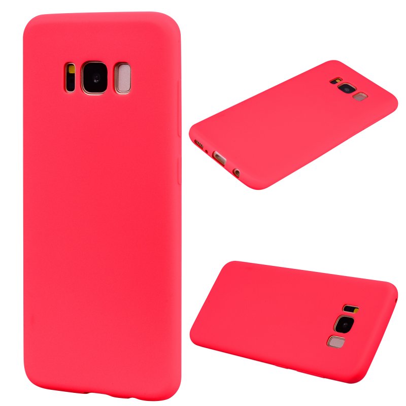 for Samsung S8 Lovely Candy Color Matte TPU Anti-scratch Non-slip Protective Cover Back Case red