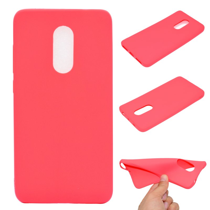 for XIAOMI Redmi NOTE 4X/NOTE 4 Lovely Candy Color Matte TPU Anti-scratch Non-slip Protective Cover Back Case red