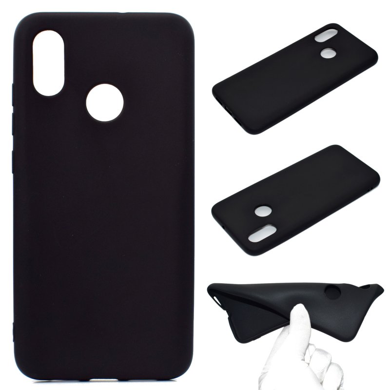 for XIAOMI Redmi S2 Lovely Candy Color Matte TPU Anti-scratch Non-slip Protective Cover Back Case black