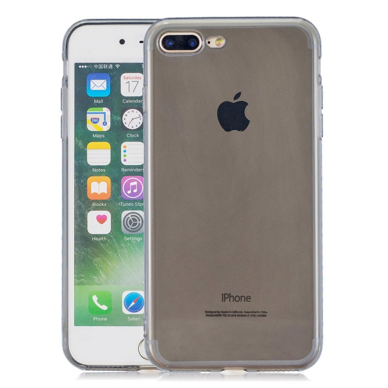 for iPhone 6/6S / 6 Plus/6S Plus / 7/8 / 7 Plus/8 Plus Clear Colorful TPU Back Cover Cellphone Case Shell Black