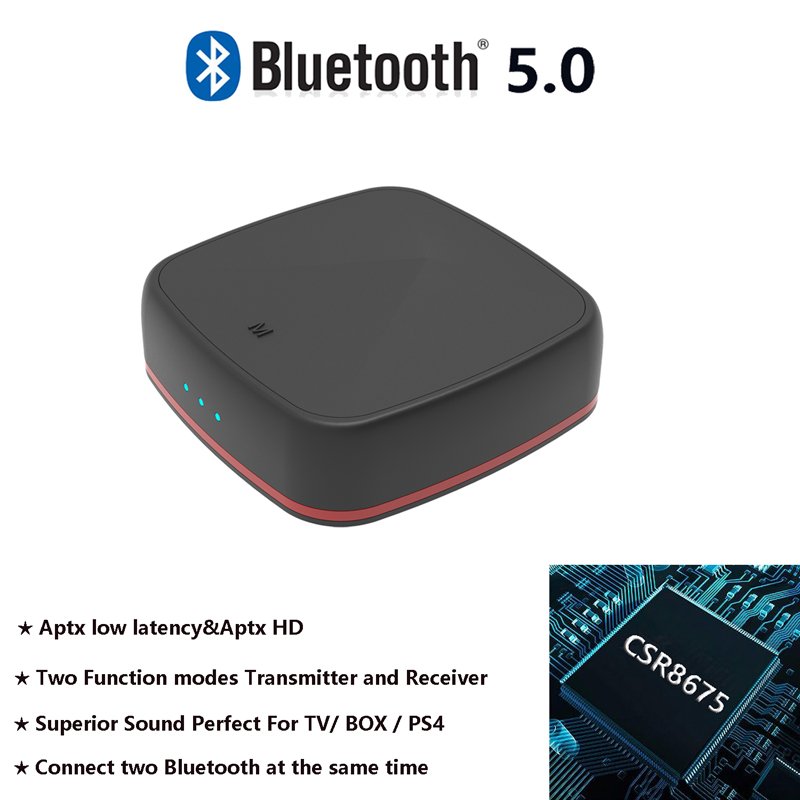 Bluetooth 5.0 Receiver Transmitter CSR 8675 APTX HD Bluetooth Adapter Low Latancy Wireless Optical Audio RCA Support AAC 