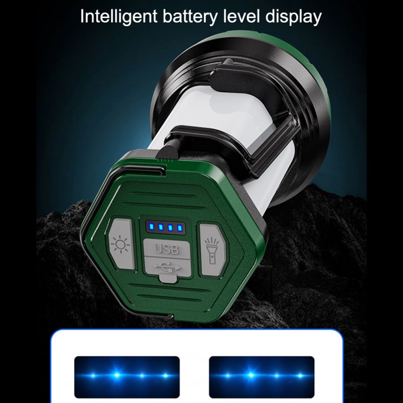 Portable LED Flashlight Spotlights 6 Modes IPX4 Waterproof High Power Long Range USB Rechargeable Dimmable Emergency Lantern Flashlight 