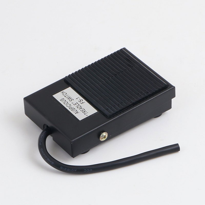220v 10a Tfs-1 Metal Foot Pedal Switch with 10CM Cable Non-slip Waterproof Footswitch