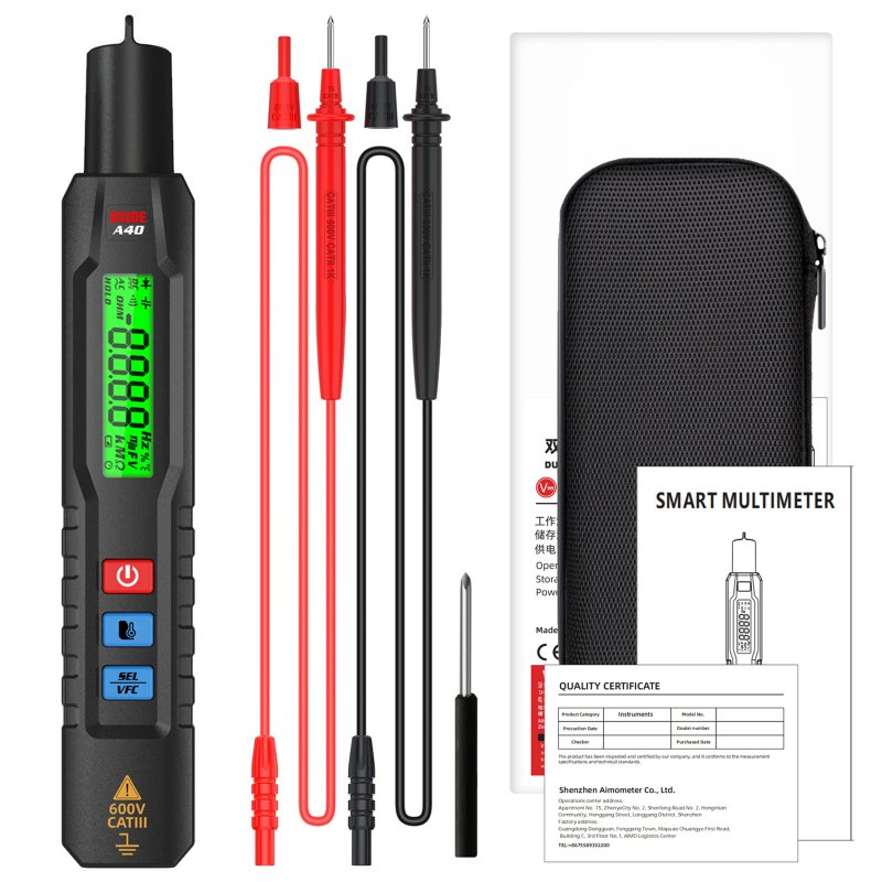 Bside A40 Infrared Thermometer 600v Smart Digital Multimeter Pen Type Tester Vfc Variable Frequency Voltage Tester