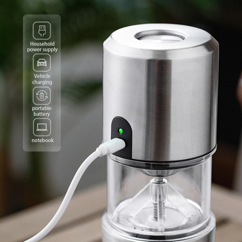 Electric Coffee Grinder Low Noise Stainless Steel Portable Rechargeable Coffee Mill Machine 