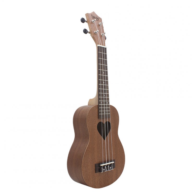 21inch Sapele Ukulele Hawaiian Small Guitar 4-string Ukulele Heart-shaped Sound Hole Musical Instrument 