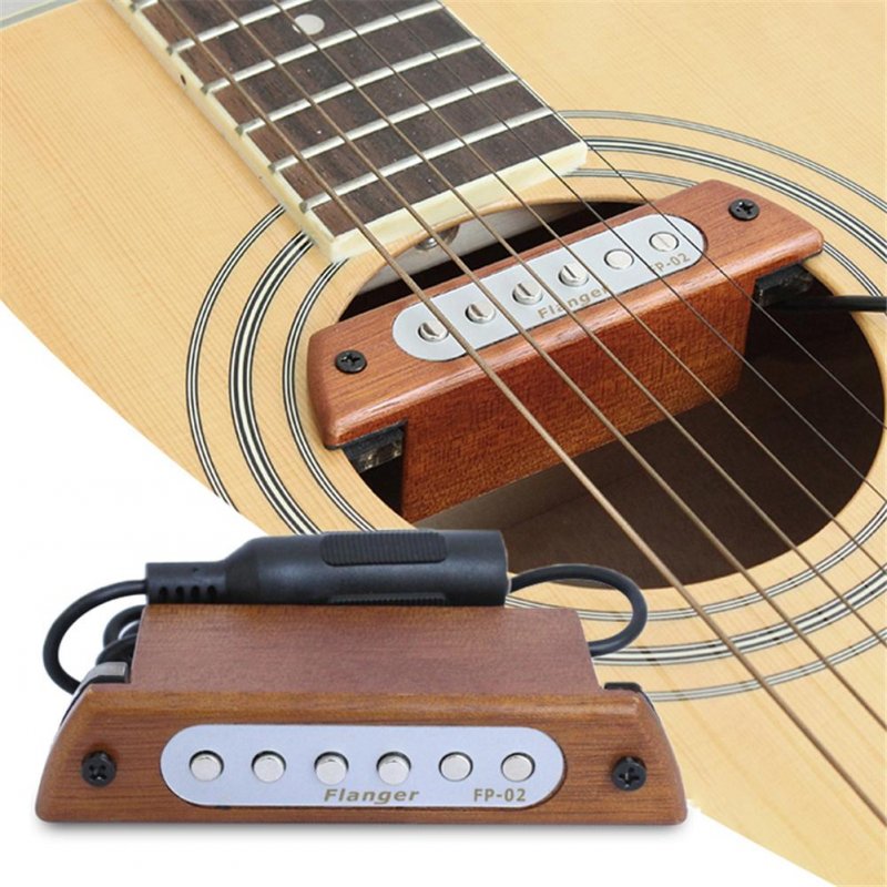 Flanger Wood Acoustic Guitar Sound Hole Pickup Magnetic Pickup for 39"/40"/41"/42" Acoustic Guitar Accessories 