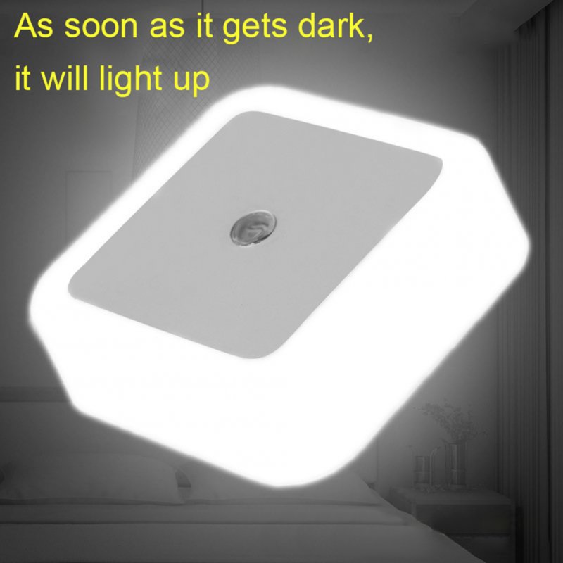 Square Plug In Night Light With Light Sensors Baby Nursery Night Lights For Bathroom Bedroom Hallway Stairs (6 x 6cm) 