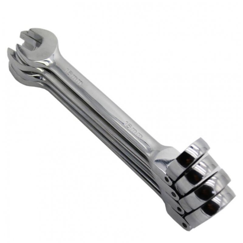12 Pcs Metric 8-19mm Flexible Head Spanner Gear Ratchet Wrench Steel