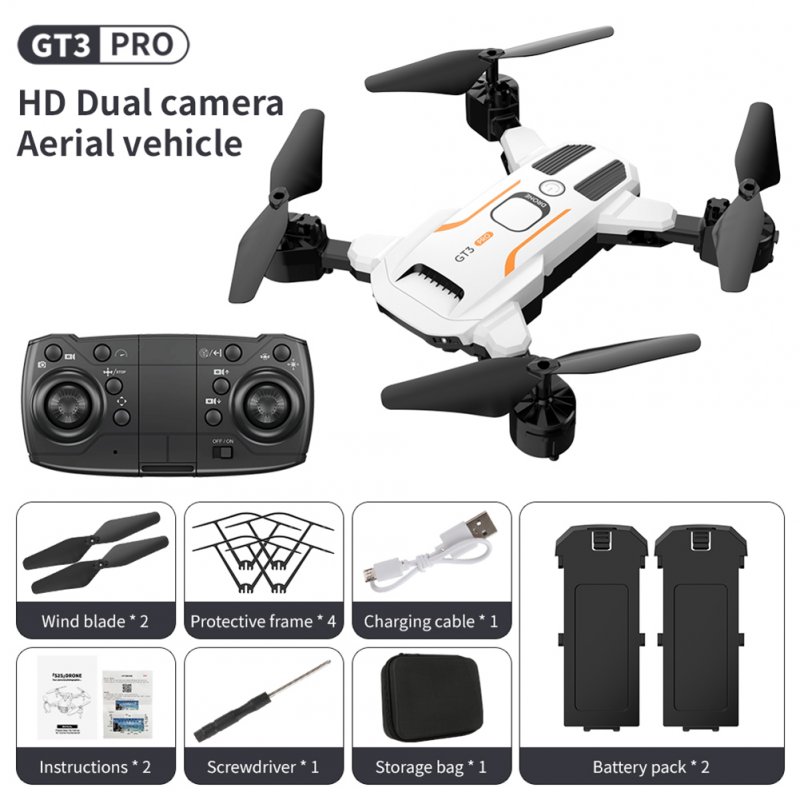 Gt3 Mini Drone 4k HD Dual Camera Optical Flow Position Aerial Photography Fpv RC Foldable Quadcopter 