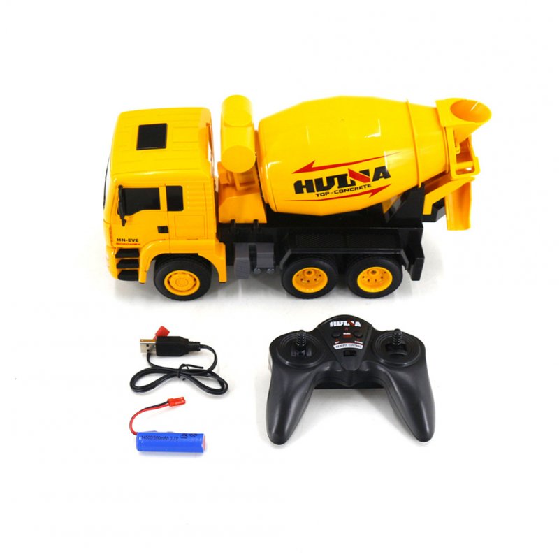 Huina 1338 1:18 Engineering Vehicle Toys 6-Channel Remote Control Electric Mixer Truck Transporter M