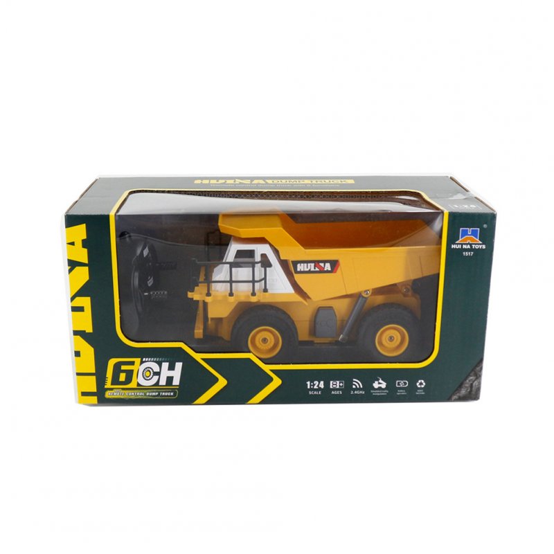 Huina 1517 1:24 Simulation Dump Truck 6-Channel Remote Control Electric Engineering Vehicle 