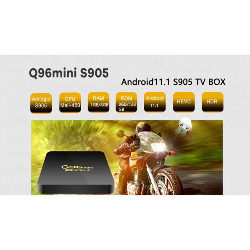 Q96 Mini Smart TV Box S905 Quad-core Android Set Top Box 4k HD Rj45 10/100m Network Media Player Home Theater AU Plug