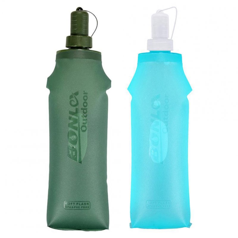 250ml/500ml Soft Folding Water Bottle With Lid Lightweight Collapsible Water Bag For Outdoor Running Sports 