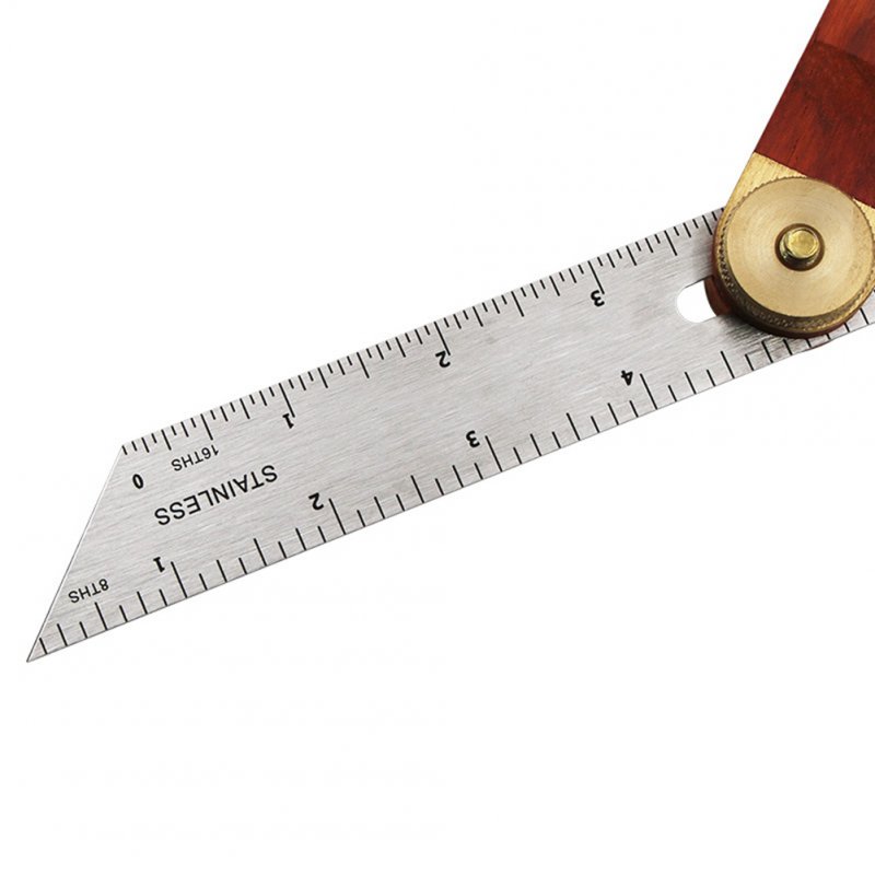 9inch Stainless Steel Sliding Angle Ruler with Wooden Handle Multi Angle Adjustable Measurement Tool 