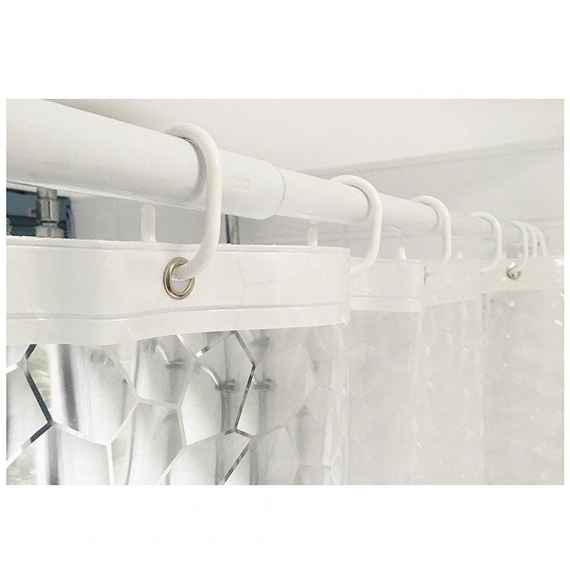 3D 100% EVA Waterproof/Water-Repellent Shower Liner/Curtain: Odorless, Mildew Resistant, Non Toxic, No Chemical Smell & Antibacterial with Hooks Eco Friendly 71 * 71in Long - Clear