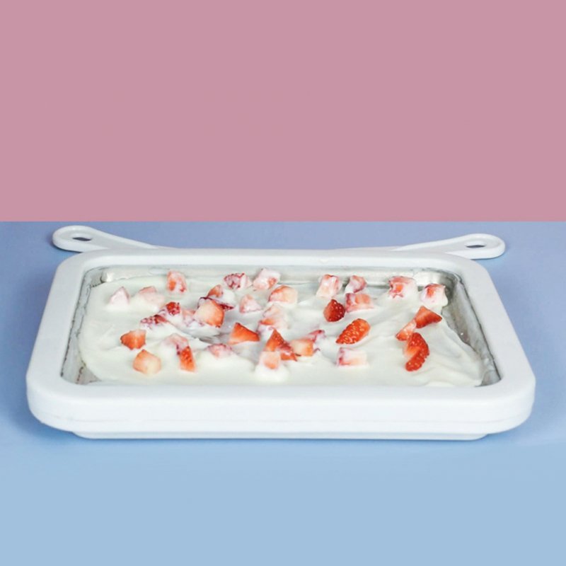 Household Mini Ice Cream Maker Double-layer Hollow Design Food-grade Stainless Steel Yogurt Frozen Pan 
